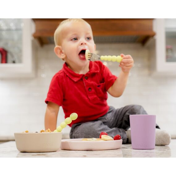 Melii Silicone Meal Set Plate Bowl & Cup 3 Pcs, Color: Purple, 5 image