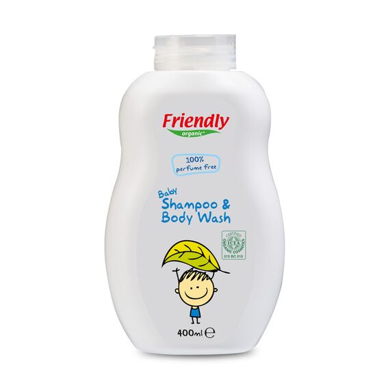 Friendly Organic 400ml Perfume Free Baby Shampoo & Body Wash - Clear