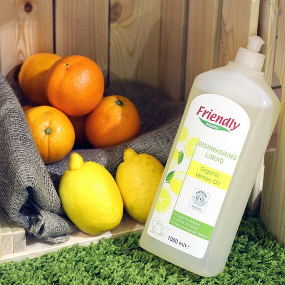 Friendly Organic 1000ml Dishwashing Liquid - Lemon, 3 image