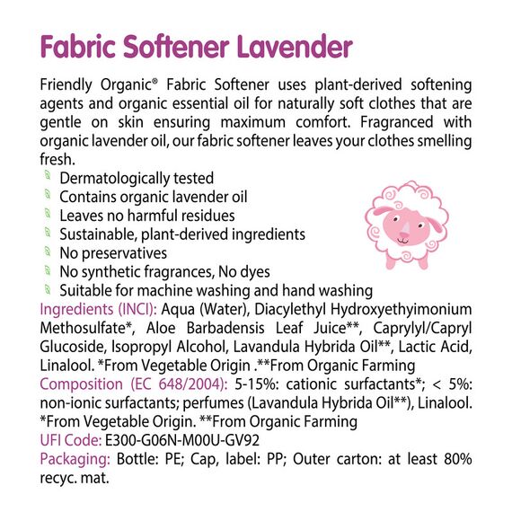 Friendly Organic 750ml Lavender Baby Fabric Softener - White, 6 image