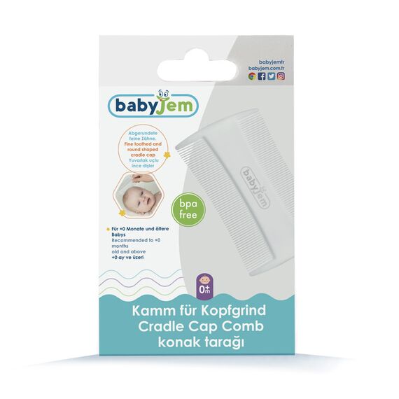 Babyjem Fine Toothed Comb for Babies 0 Months+ - White, 2 image