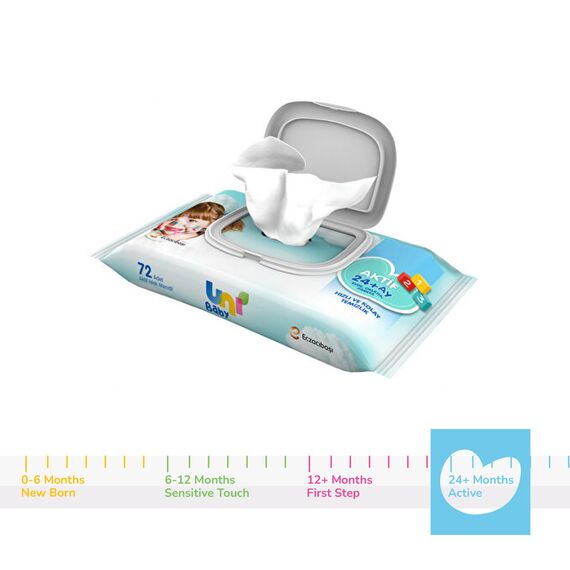 Uni Baby Active Wet Wipes 72 pcs, 2 image