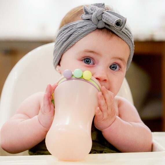 Melii Abacus Straw Sippy Cup 340 ml 2 Pcs, Color: Pink & Green, 6 image