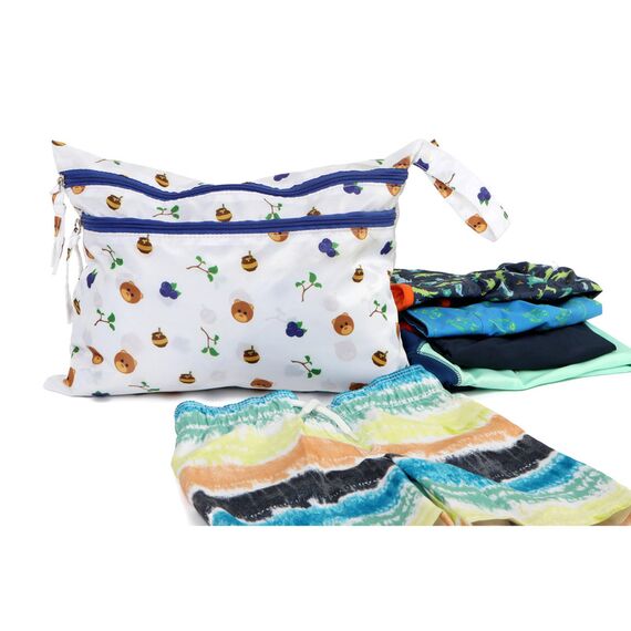 Melii Multi Purpose Waterproof Wet Bag, Color: White & Navy, 4 image