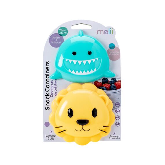 Melii Snack Food Storage Container with PP Base 232 ml 2 Pcs, Color: Turquoise & Yellow, 3 image