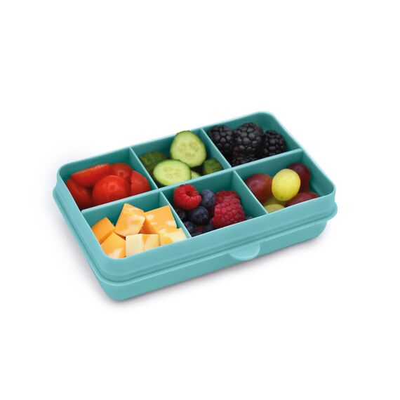 Melii Snackle Food Container with Removable Divider 118 ml, Color: Turquoise