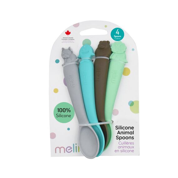 Melii Silicone Spoons 4 Pcs, Color: Green, Mint, Turquoise, Grey, 2 image