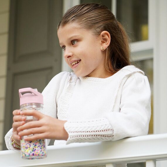 Melii Double Wall Water Bottle Foam Balls 300ml, Color: pink, 3 image