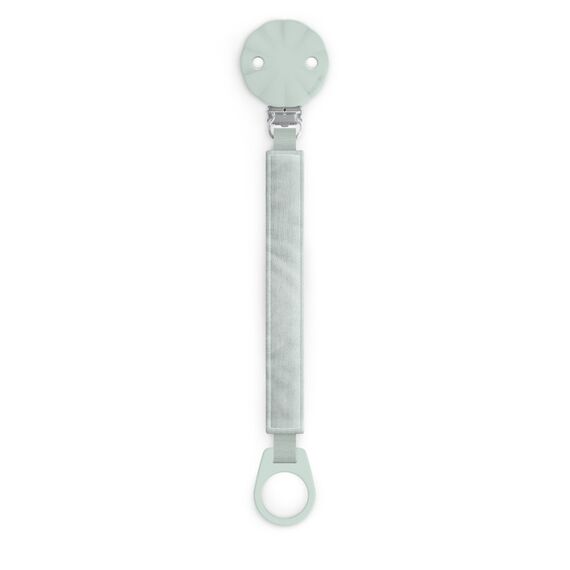Suavinex Baby Pacifier Clip Made of Soft Fabric Attached to Baby's Clothing Prevent Pacifiers Falling on Floor 0+ Months, Color: Green