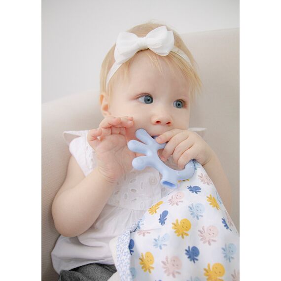 Babyjem Relaxing Cloth with Patchwork Teether 0+ Months - Blue, 2 image