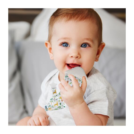 Babyjem Baby Teething Scarf & Tie 3+ Months, Color: Beige, 3 image
