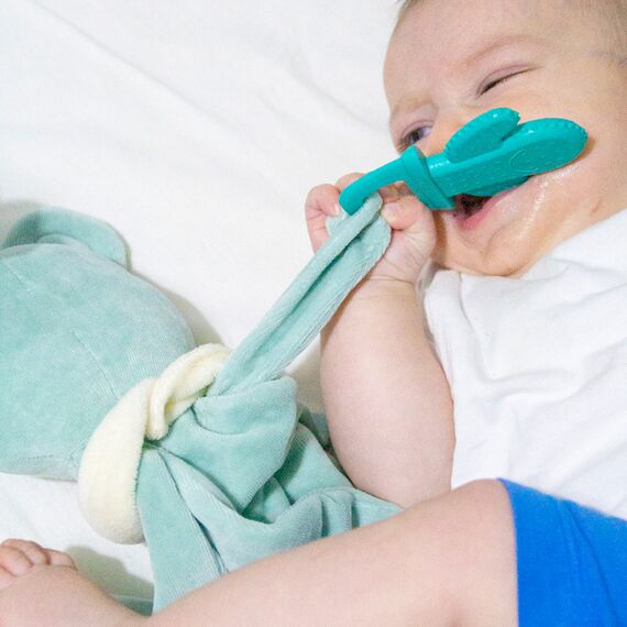 Babyjem Sleep Buddy with Teether 0+ Months, Color: Green, 3 image