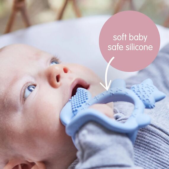 b.box Wrist Teether Soft Silicone Teething Toy 3m+, Color: Grey, 3 image