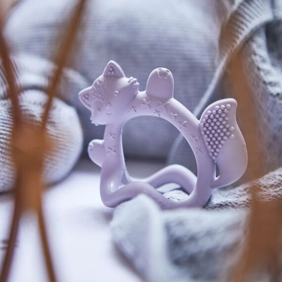 b.box Wrist Teether Soft Silicone Teething Toy 3m+, Color: Grey, 6 image