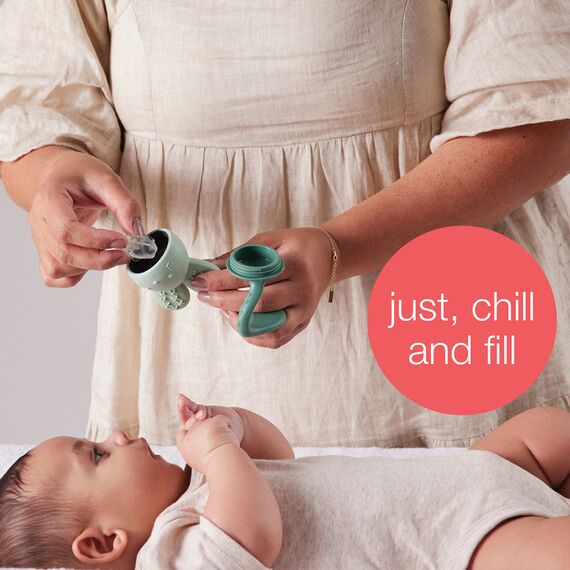 b.box Chill + Fill Teether Fillable Water Teething Toy 3m+, Color: Blush, 3 image
