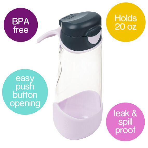 B.Box 600ml Sport Spout Drink & Water Bottle, Color: Indigo Rose, 2 image
