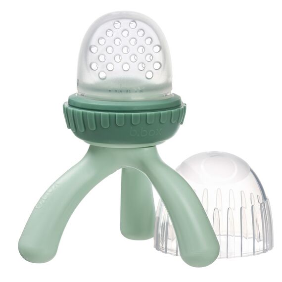 b.box Silicone Fresh Food Feeder with Tripod Design and Cap, Color: Sage