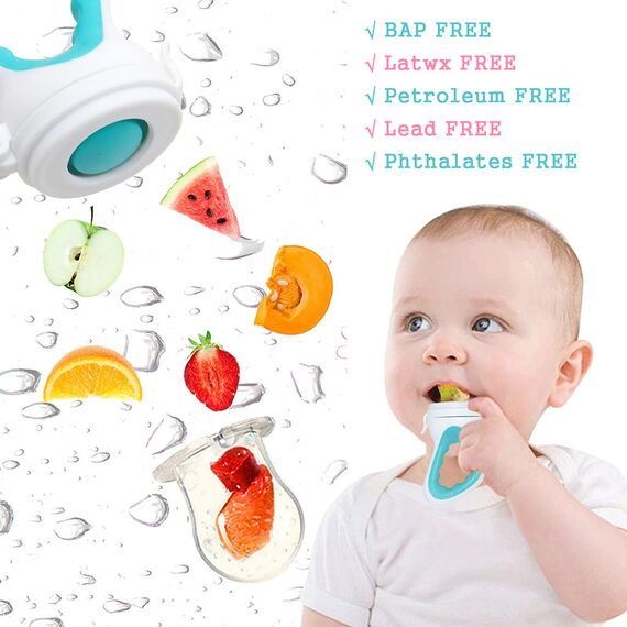 Babyjem Silicone Fruit & Vegetable Feeder 6+ Months, Color: Blue, 5 image