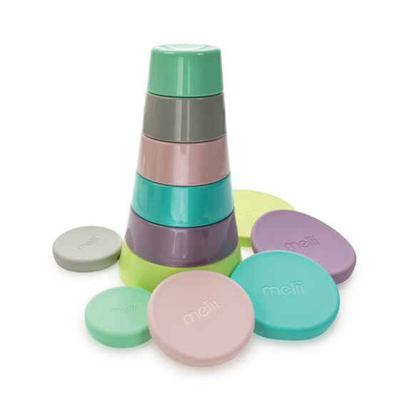 Melii Stacking & Nesting Food Containers with Silicone Lids 6 pcs, 2 image