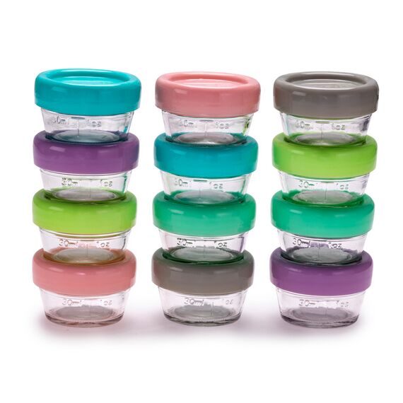 Melii Glass Food Storage Container 2oz Set of 12 pcs