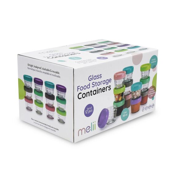 Melii Glass Food Storage Container 4oz Set of 12 pcs, 6 image