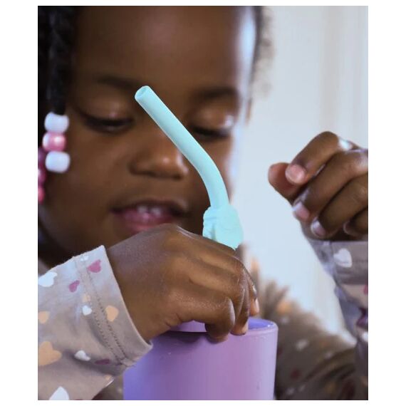Melii Silicone Straws with Animals Clip Design & Cleaning Brush Set of 6 pcs, 6 image