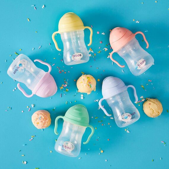 B.Box Sippy Cup with Weighted Straw, Color: Cherry Blossom, 7 image