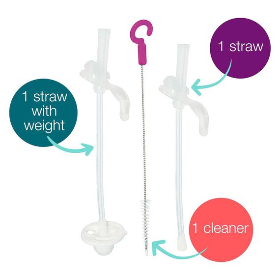 b.box Sippy Cup Replacement Straw Pack: Includes 1 Replacement Straw with Weight, 1 Cleaning Brush, Fits b.box Sippy Cups, 2 image
