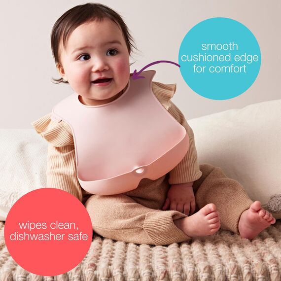 B.Box Silicone Bib with Stay Open Catcher, Color: Mint Green, 3 image