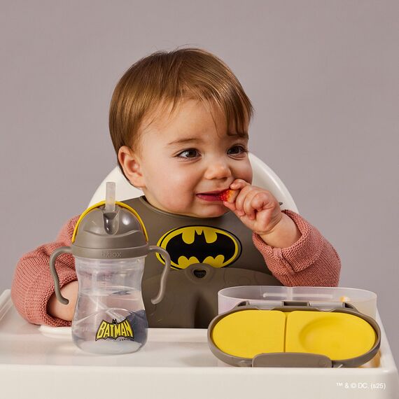 B.Box Silicone Bib with Stay Open Catcher, Color: Brown, 5 image