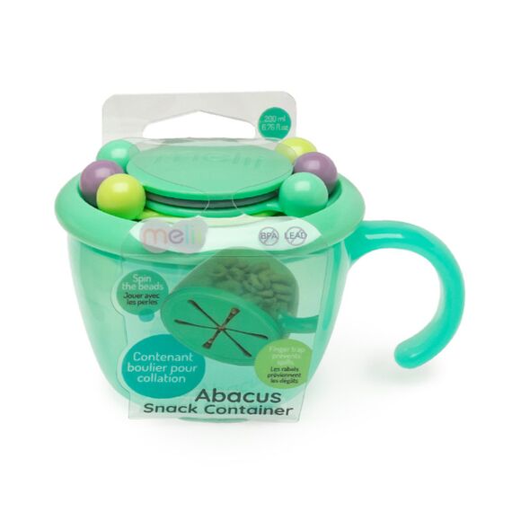 Melii Abacus Snack Container with Finger Trap, Color: Mint
