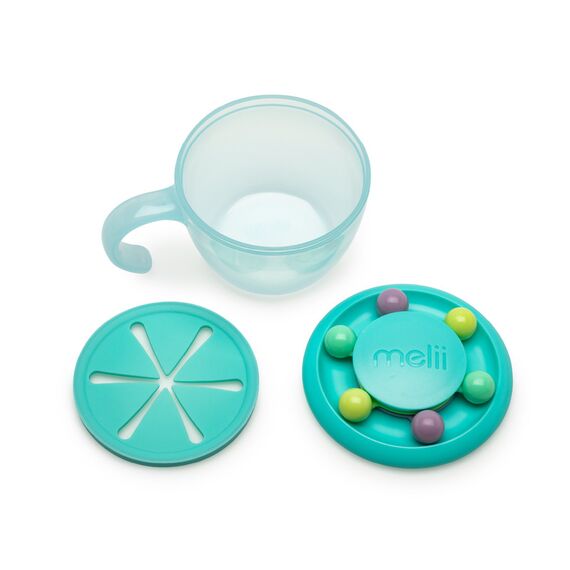 Melii Abacus Snack Container with Finger Trap, Color: Turquoise, 4 image