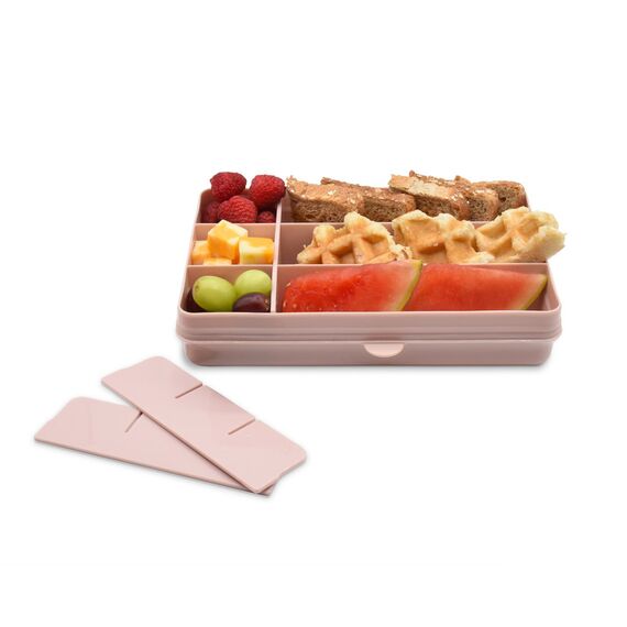 Melii Snackle Food Container with Removable Divider 118 ml, Color: Dusty Pink, 2 image