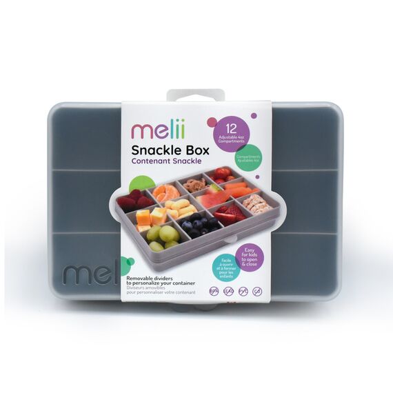 Melii Snackle Food Container with Removable Divider 118 ml, Color: Light Grey, 7 image