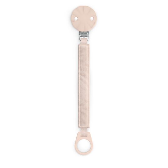 Suavinex Baby Pacifier Clip Made of Soft Fabric Attached to Baby's Clothing Prevent Pacifiers Falling on Floor 0+ Months, Color: pink