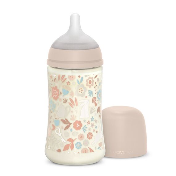 Suavinex Wonderland Polyamide Baby Bottle Medium Flow 270 ml 3+ Months, Color: Beige