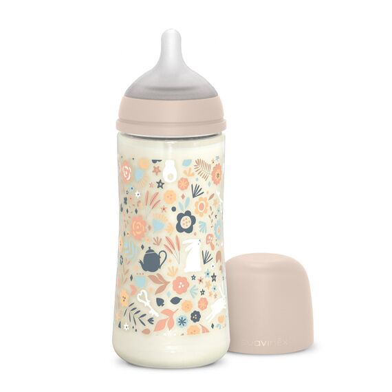 Suavinex Wonderland Polyamide Baby Bottle with Dense Flow Physiological Teat 360ml 6+ Months, Color: pink