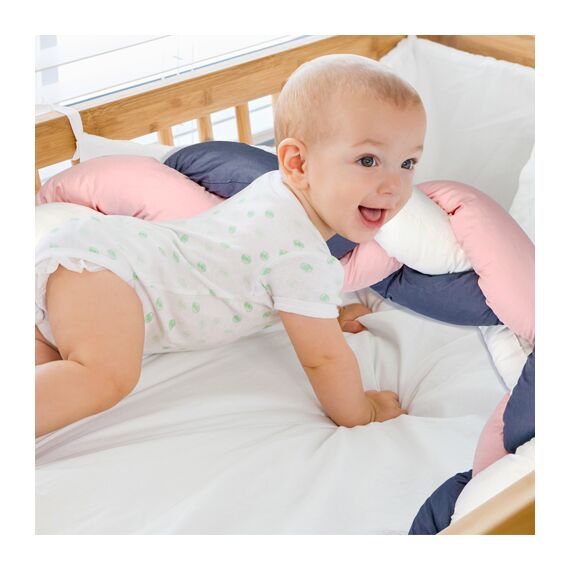 Babyjem Plush Crib & Bed Side Protector 0 Months+, Color: pink, 3 image