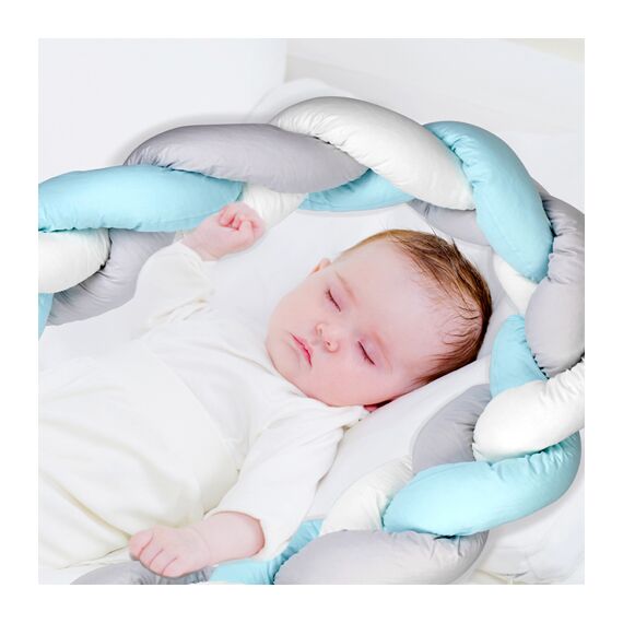 Babyjem Plush Crib & Bed Side Protector 0 Months+, Color: Blue, 3 image