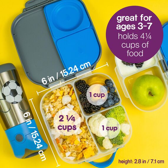 b.box Mini Lunchbox Bento Box, Color: Blue, 6 image