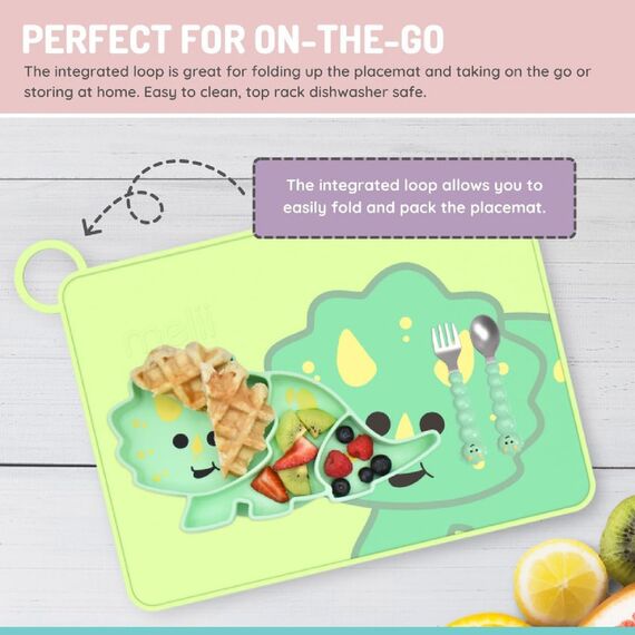 Melii Silicone Placemat, Color: Mint Green, 5 image