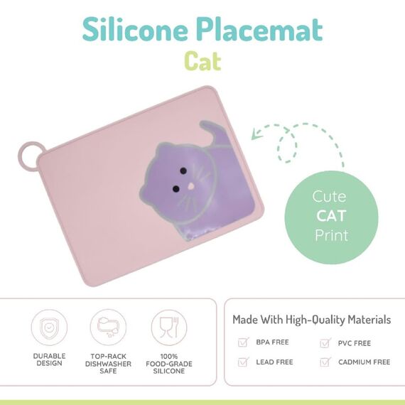 Melii Silicone Placemat, Color: pink, 2 image