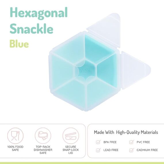 Melii Hexagon Snackle 6 Compartment, Color: Blue, 2 image