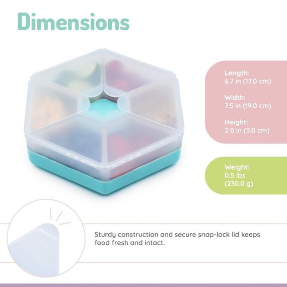 Melii Hexagon Snackle 6 Compartment, Color: Blue, 3 image