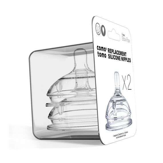 Comotomo Natural Teat Silicone Nipples Slow Flow Set 2 Pcs - Transparent, 2 image