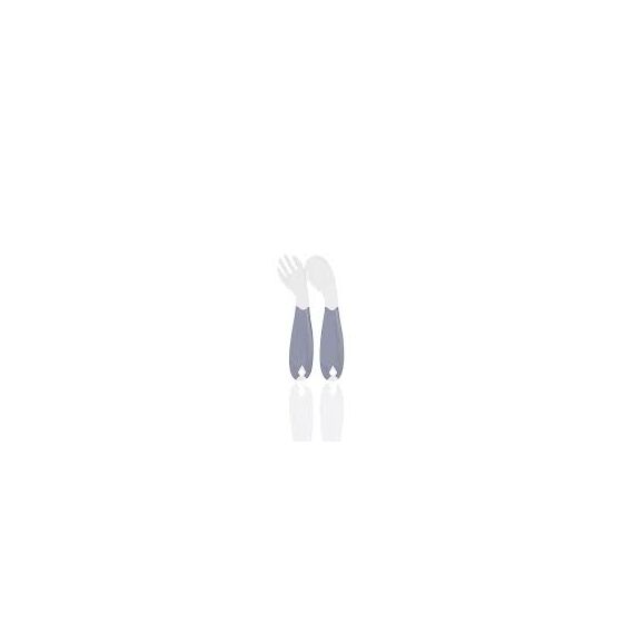 Babyjem Plastic Angled Fork & Spoon Set 6+ Months, Color: White, 4 image