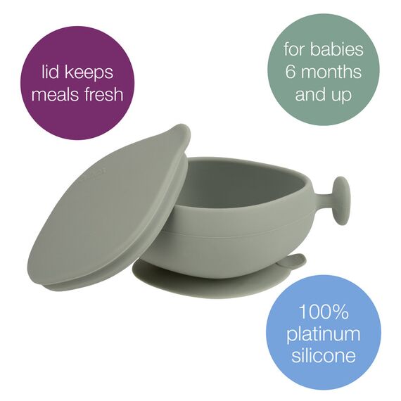 b.box Silicone Bowl with Lid, Color: Sage, 2 image