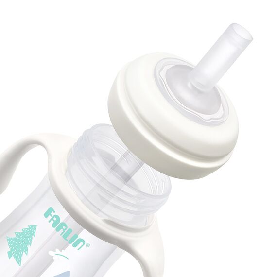 Farlin Grow With Colors PP Wide Neck Drinking Cup with Handle 270ml 6M+, Color: Green, 2 image
