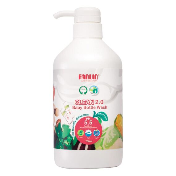 Farlin Clean 2.0 Baby Bottle Wash Liquid Cleanser 700ml Pump Top