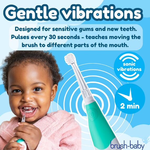 Brush-Baby BabySonic Electric Toothbrush 0–3 Years, Color: Teal, 4 image